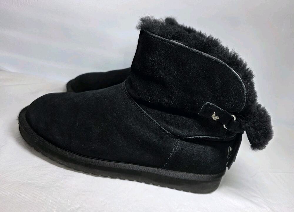 Koolaburra by Ugg Black Suede Fur Lined Boots 1096412 Women Size 10 Uggs